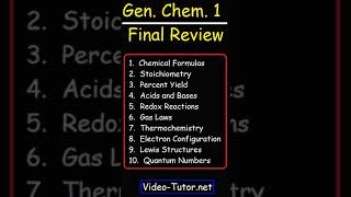 General Chemistry 1 Final Exam Review