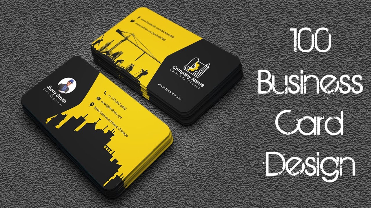 100 Business Card Psd Design Visiting Card Psd Youtube