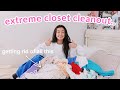 EXTREME CLOSET CLEANOUT! deep cleaning my room + closet