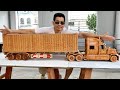 Sculpture sur bois  super camion international lonestar  art du bois
