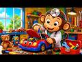 Monkey Doctor Operates on a Toy Car | Funny and Fun Kids Nursery Rhyme Animation