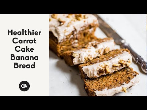 Healthier Carrot Cake Banana Bread with Cinnamon Cream Cheese Frosting