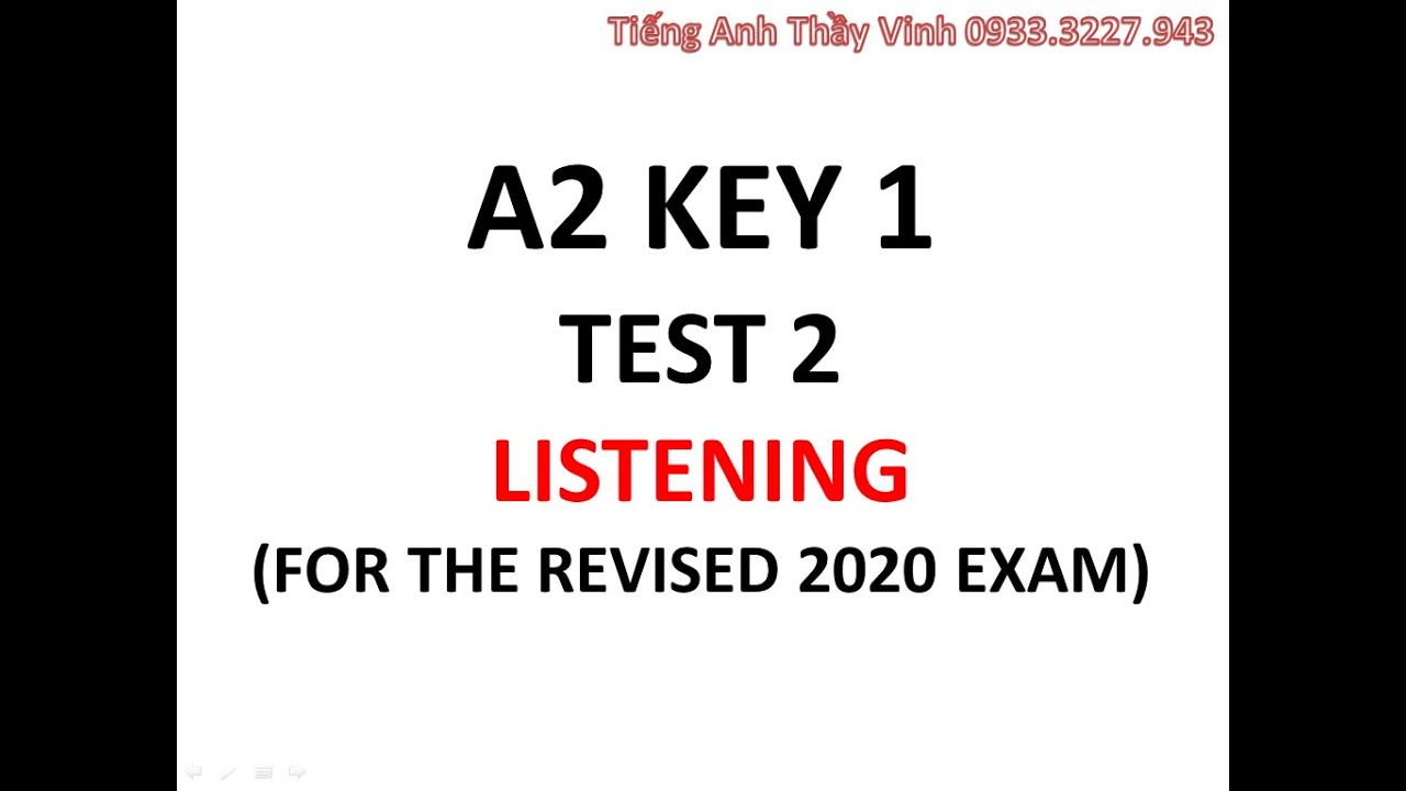 A2 KEY 1 -TEST 2 Listening 2020 - YouTube
