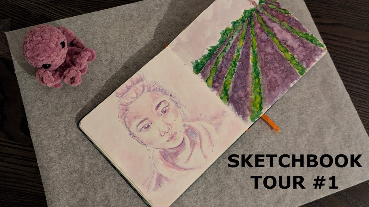 first finished sketchbook tour #1 | no talking flip through - YouTube