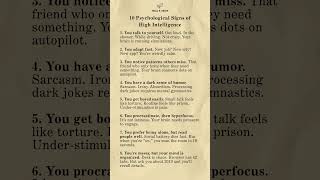 10 Psychological Signs of High Intelligence #healandgrow #iq  #psychology #humanbehavior #quotes