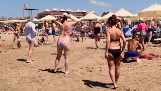 🇹🇷 Antalya Side Beach Hot Day at Türkiye