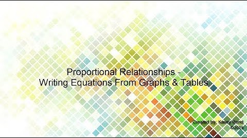 PR  - Writing Equations from Graphs and Tables