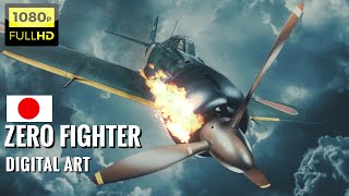 Zero Fighter -  WWII Aircraft - Artwork in GIMP - Full HD