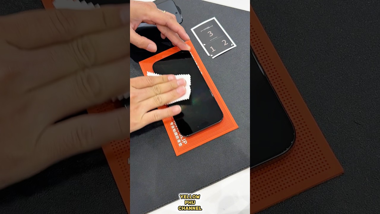 Anti-Glare, Anti-Fingerprint Tempered Glass - iPhone 16 Pro Max Screen Protector Applying 