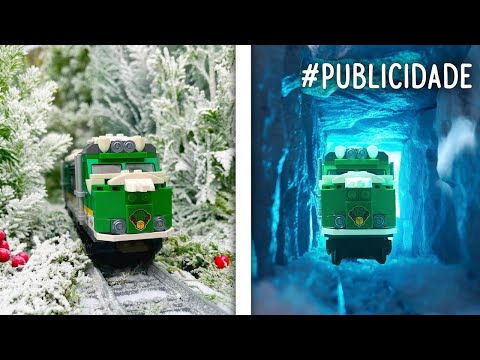 Construi um Trem Gigante de LEGO em uma Floresta Nevada!