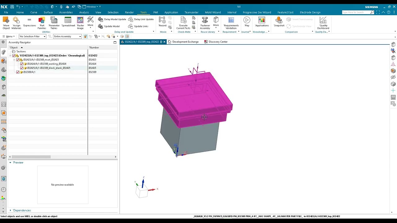 What's new in NX 2306 NX Mold Wizard: Import Library into