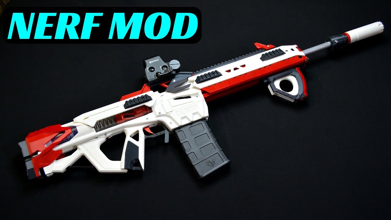 reservoir Mockingbird forkorte NERF MOD] WHITE STRIKE Tooth & Nail CALIBURN (A 3D Printed Nerf Sniper  Rifle) - YouTube