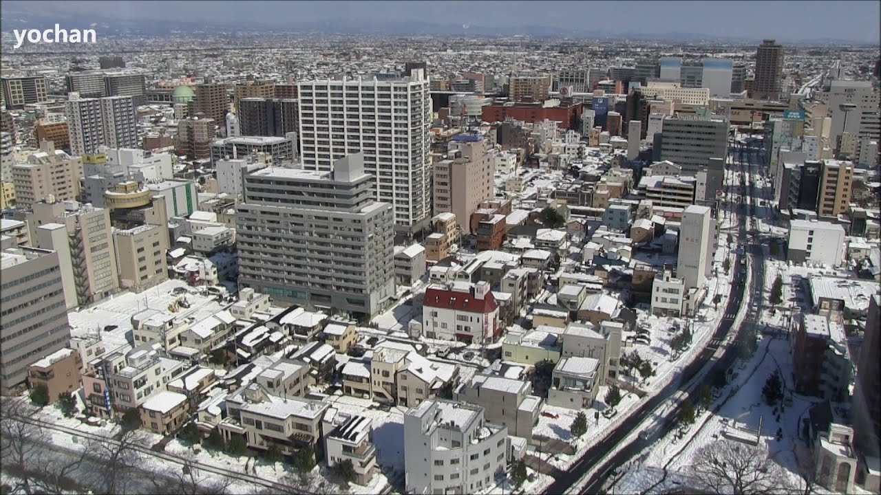 Snow scenes - under heavy snow.View of Takasaki City (Gunma, JAPAN) 大雪