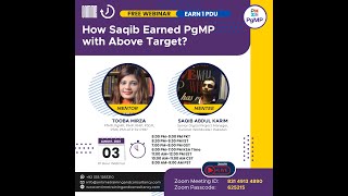 Webinar - Pgmp Success Story By Saqib Abdul Karim From Usa - Aug 04 2023