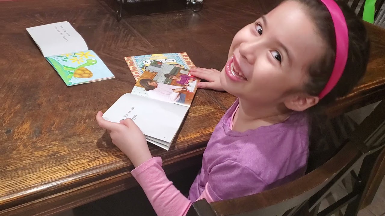 Reading snap book and apple pie book