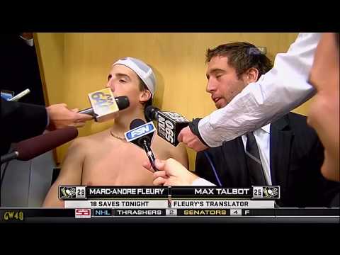 Max Talbot "Translates" For Marc-Andre Fleury 10-10-2009