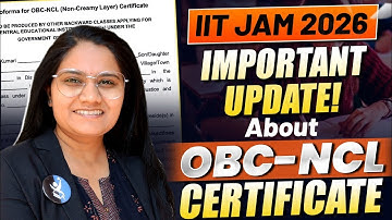 IIT JAM Important Documents Update About Caste Certificate 2026
