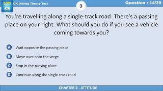 What Should You Do When Encountering Oncoming Traffic on a Single Track Road |UK Driving Theory Test
