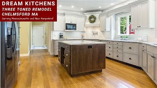 Large Three Toned Kitchen Remodel - Chelmsford MA 2021