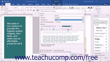 Word 2016 Tutorial Creating a New Style Microsoft Training