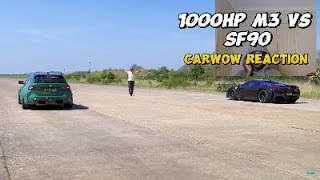 1000hp M3 vs SF90 drag race | Carwow | Reaction