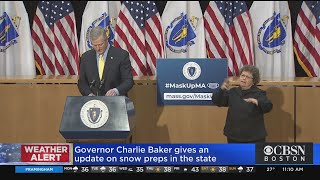 Gov. Charlie Baker Details Snow Prep For COVID Vaccine Sites, Highways