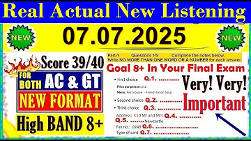 IELTS LISTENING PRACTICE TEST 2025 WITH ANSWERS | 07.07.2025