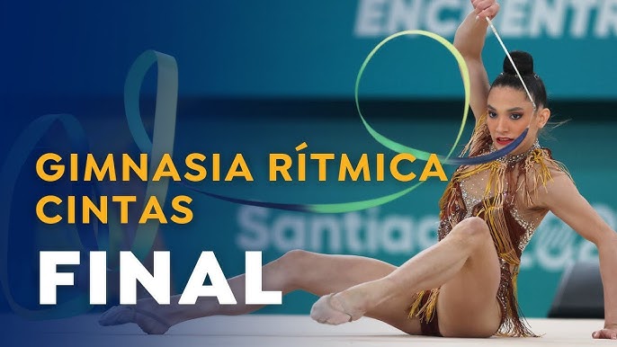 Gimnasta rítmica deporte aro círculo niña mujer madera recorte