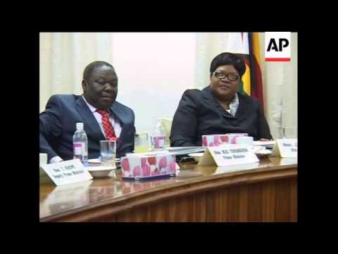 Tsvangirai and Mugabe at first security council meeting