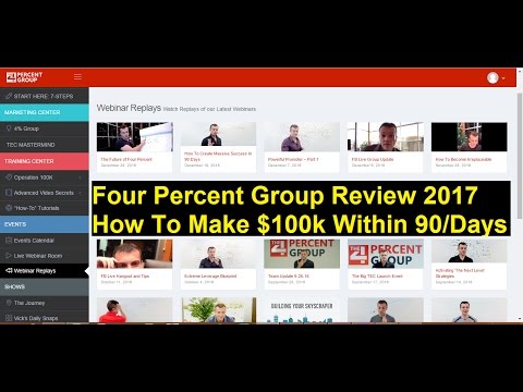 Four Percent Group Review 2017 How To Make Money $100k Within 90 Days