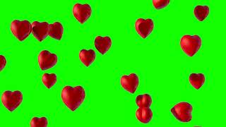 Green Screen Hearts 3d free download Fly effect LOVE overlay