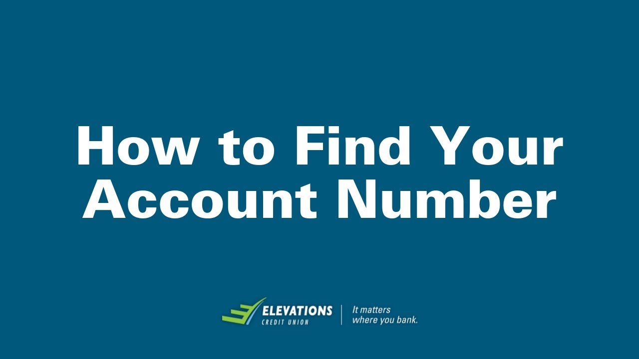 How do you know what your bank account number is How To Find Your Account Number Youtube
