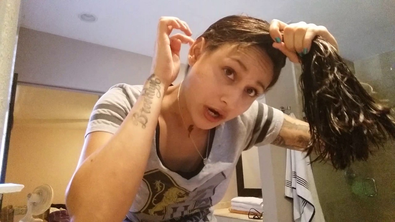 Cutting My Own Hair Ponytail Method Youtube