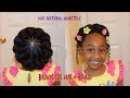 EASY BRAIDLESS HALO BRAID BEGINNER FRIENDLY KIDS NATURAL HAIRSTYLE BACK TO SCHOOL/RUBBER BAND