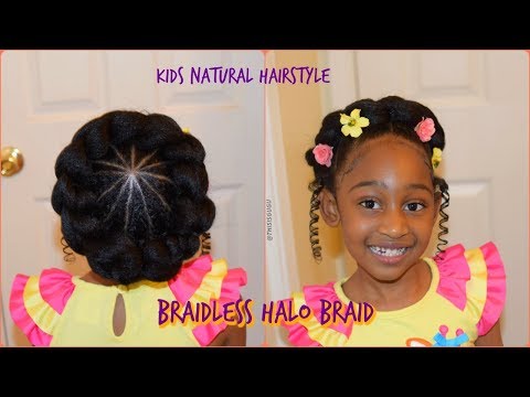 Easy Braidless Halo Braid Beginner Friendly Kids Natural Hairstyle