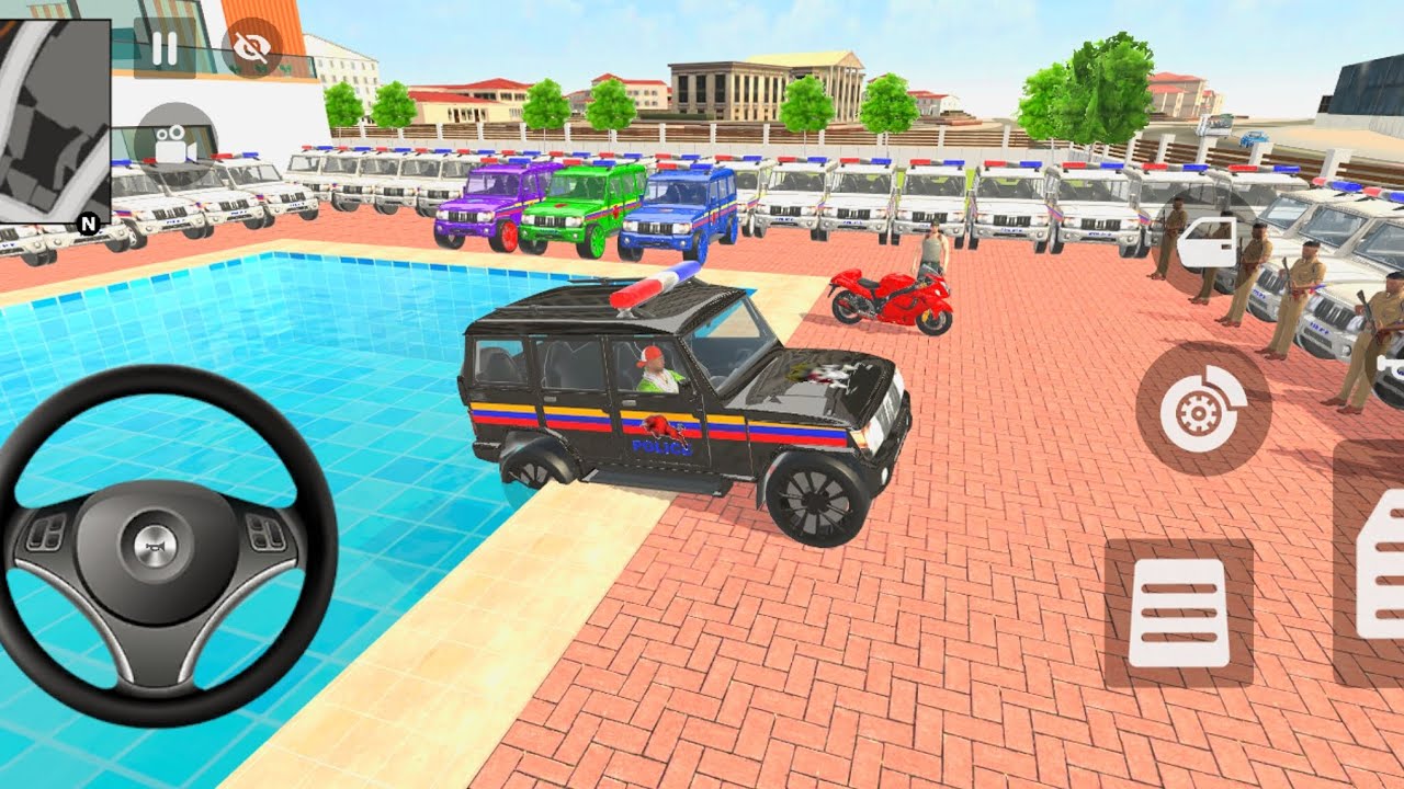 🚨Modified Car Game:Franklin Order In😱Indian Black🖤Police Car And Lion🦁drives in A Police SUV Game🥳✨
