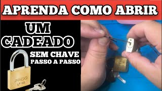 COMO ABRIR UM CADEADO RÁPIDO ! COMO ABRIR UM CADEADO PASSO A PASSO ! CADEADO SEM CHAVE CLIPES GRAMPO