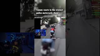 Fanum reacts to the craziest police motorcycle chase @Fanum  #viral #funny #fanum #policechase