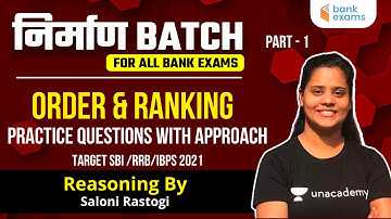 Order & Ranking | Questions with approach | Target SBI Clerk 2021 | Saloni Rastogi