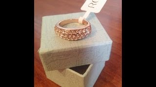 Aliexpress Посылка из Китая(золотое кольцо с камнями, бижутерия)