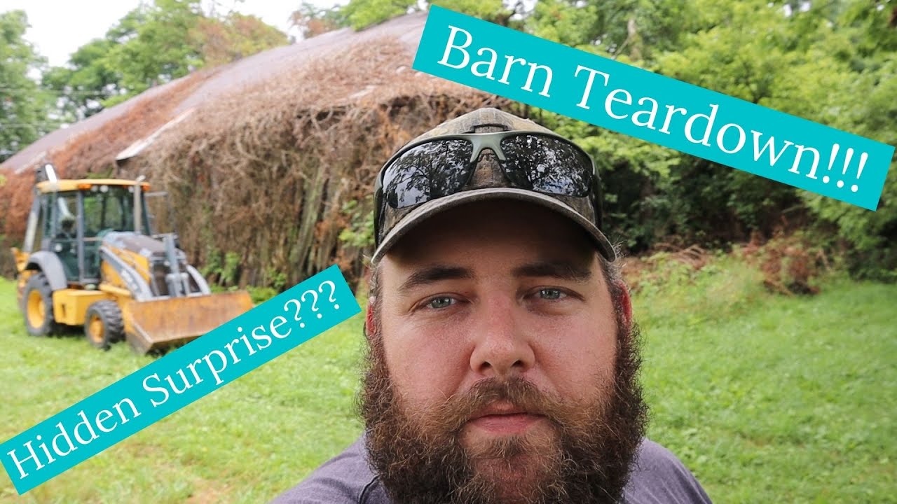 Tearing A Barn Down With A Backhoe!!! - YouTube