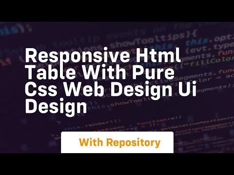 Responsive html table with pure css web design ui design