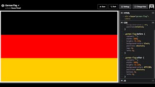 How to Draw the German flag in HTML and CSS3. Flag of Germany