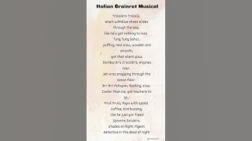 Thumbnail of ITALIAN BRAINROT MUSICAL SONG (LYRICS) #italianbrainrot #song #lyrics #shorts #viral