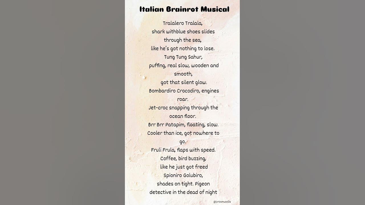 ITALIAN BRAINROT MUSICAL SONG (LYRICS) #italianbrainrot #song #lyrics #shorts #viral