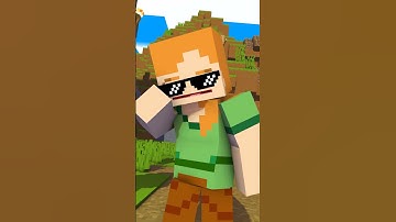 wo xing shi Minecraft but Alex and Steve do it 😎 #shorts