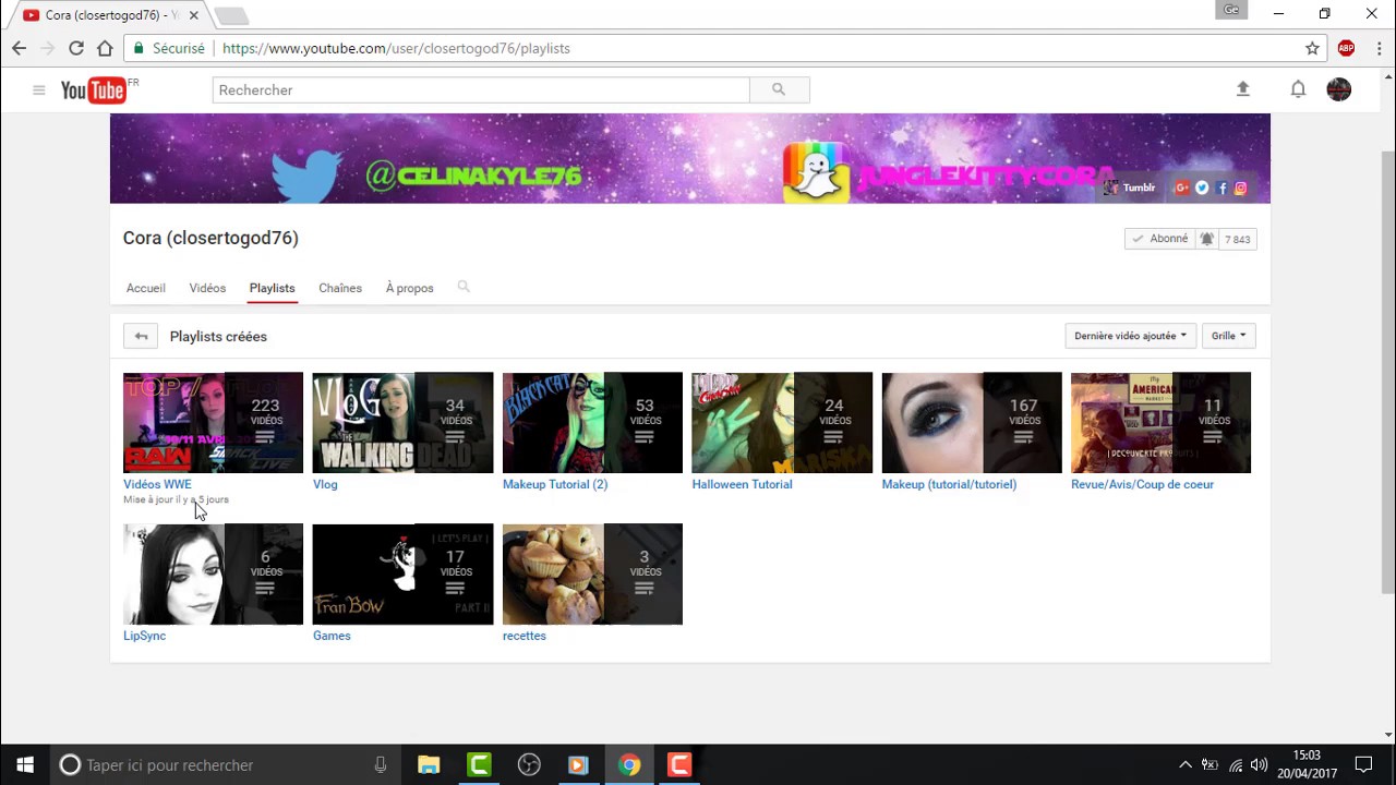 Présentation de la Chaîne Youtube de Cora(Closertogod76)