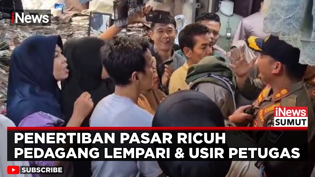 Penertiban PKL di Pasar Raya Padang Ricuh, Pedagang Lawan Satpol PP | iNews Sumut