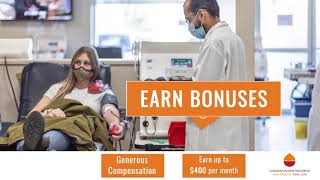 Earn up to $400 per month as a plasma donor at Canadian Plasma Resources