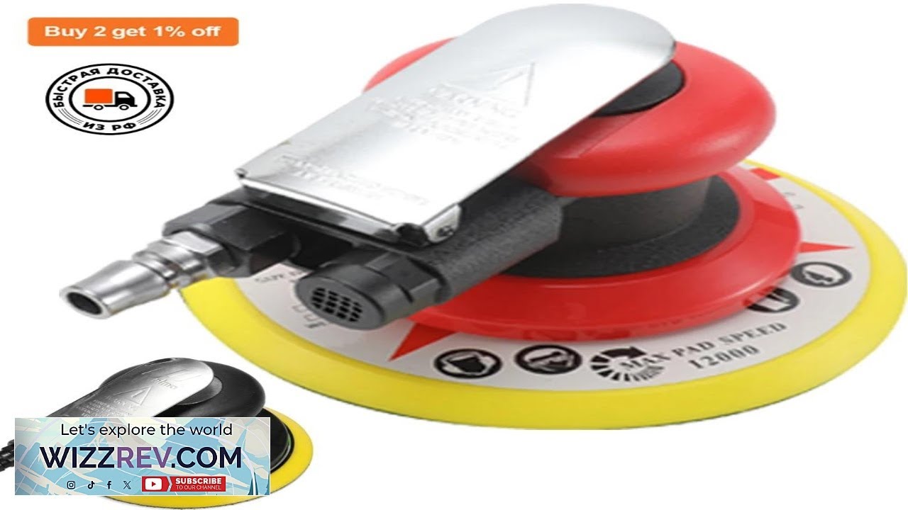 Pneumatic Orbital Sander Air Grinder 5" 6" Vacuum Eccentric Polishing/Grinding Machine Review